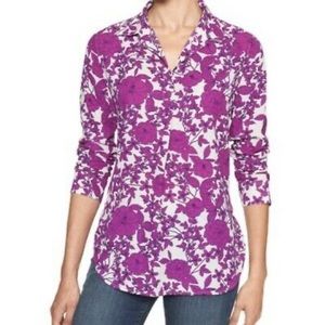 Banana Republic Boyfriend Fit Purple/white blouse
